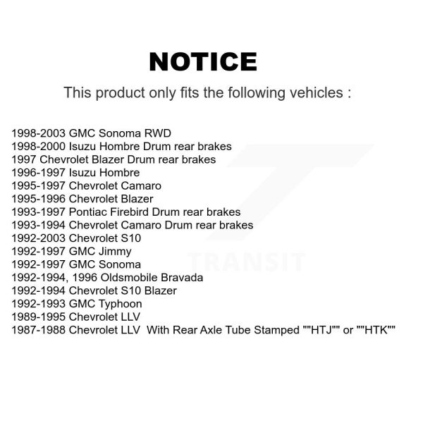 [Rear] Brake Drum 8-2585 For Chevrolet S10 GMC Sonoma Camaro Pontiac Firebird - Image 2