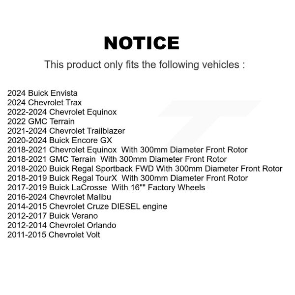 [Front] Disc Brake Rotor 8-580899 For Chevrolet Equinox Cruze Buick GMC Terrain - Image 2