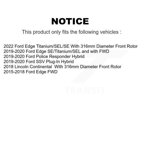 [Front] Disc Brake Rotor 8-681993 For Ford Edge Lincoln Continental Police SSV - Image 2
