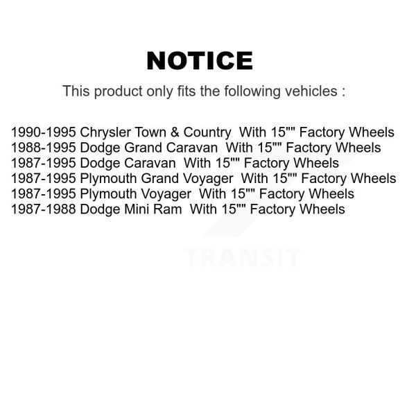 [Front] Disc Brake Rotor 8-76161 For Dodge Plymouth Caravan Voyager Grand Town & - Image 2