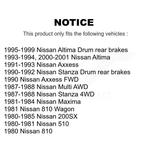 [Rear] Brake Drum 8-9123 For Nissan Altima Stanza Axxess 200SX Maxima 510 810 - Image 2