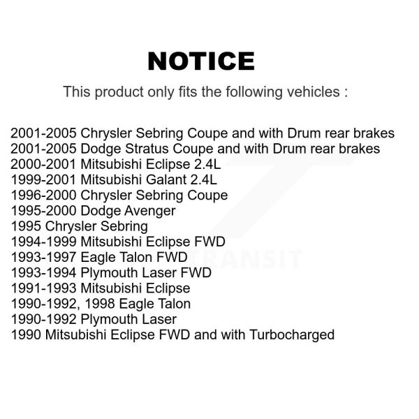 [Front] Disc Brake Rotor 8-96162 For Chrysler Sebring Mitsubishi Eclipse Eagle - Image 2