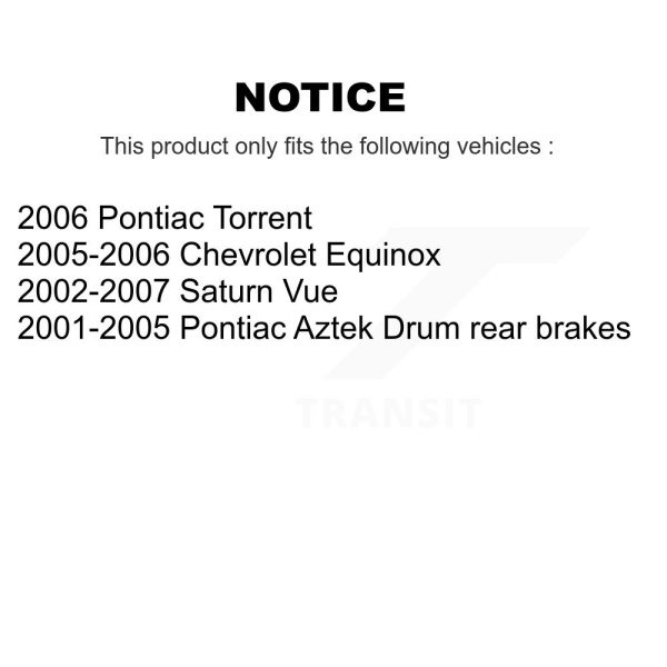 [Rear] Brake Drum 8-9740 For Chevrolet Equinox Saturn Vue Pontiac Torrent Aztek - Image 2