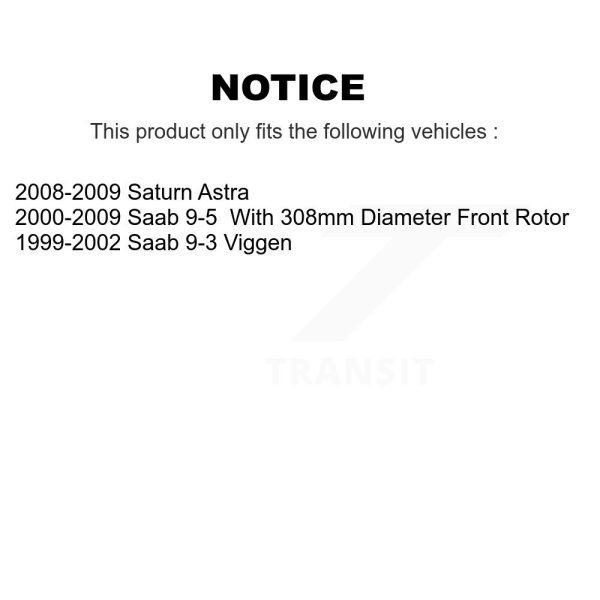 [Front] Disc Brake Rotor 8-980057 For Saturn Astra Saab 9-5 9-3 - Image 2