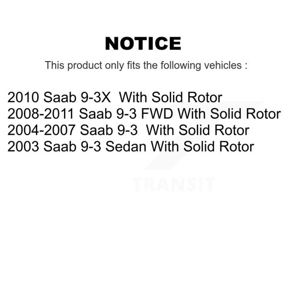[Rear] Disc Brake Rotor 8-980329 For Saab 9-3 9-3X With Solid - Image 2