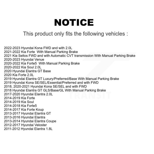 [Rear] Disc Brake Rotor 8-980957 For Hyundai Elantra Kia Kona Forte Soul GT Koup - Image 2