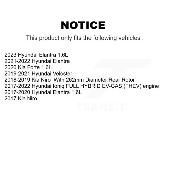 [Rear] Disc Brake Rotor 8-982143 For Hyundai Elantra Kia Ioniq Forte Niro - Image 2
