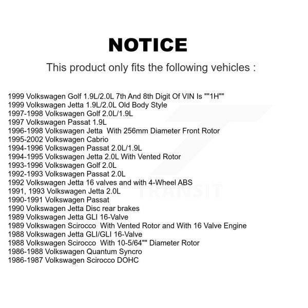 [Front] Disc Brake Rotor 8-9933 For Volkswagen Jetta Cabrio Golf Passat Scirocco - Image 2