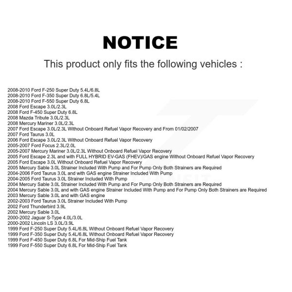 Electric Fuel Pump AGY-00210030 For Ford Escape Focus F-350 Super Duty F-250 - Image 2