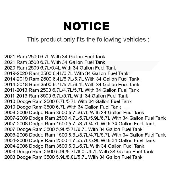 Fuel Tank Strap AGY-4040757 For Dodge Ram 2500 3500 1500 - Image 2