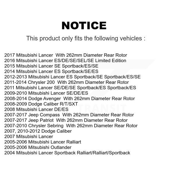 [Rear] Ceramic Disc Brake Pads CMX-D1037 For Jeep Mitsubishi Lancer Patriot 200 - Image 2