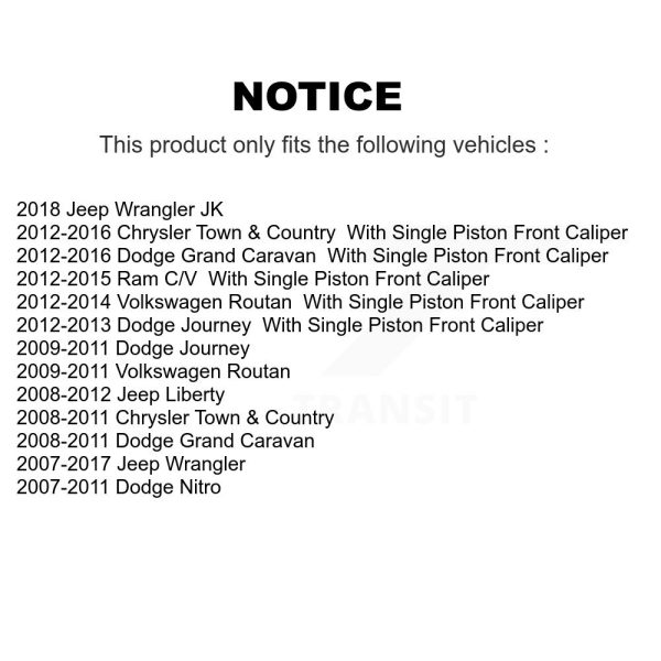 [Front] Ceramic Disc Brake Pads CMX-D1273 For Dodge Grand Caravan Jeep Wrangler - Image 2