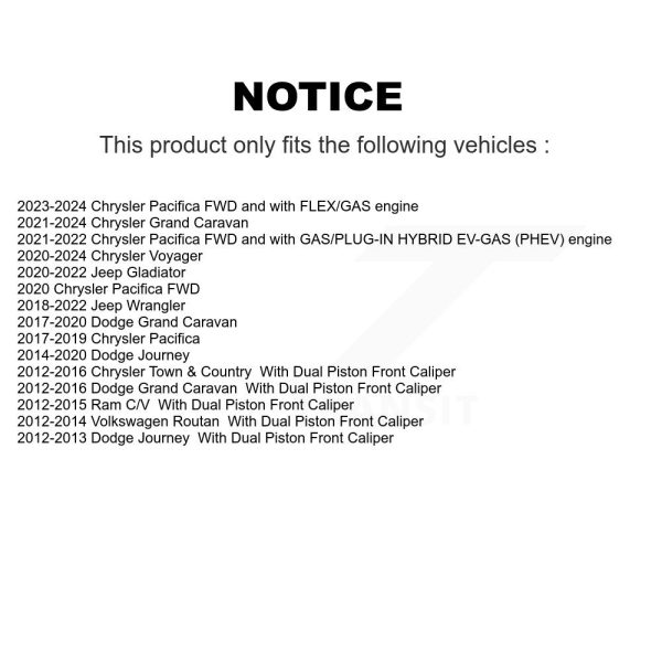 [Front] Ceramic Disc Brake Pads CMX-D1589 For Dodge Grand Caravan Journey Jeep & - Image 2