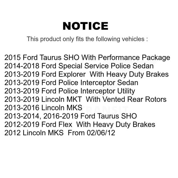 [Front] Ceramic Disc Brake Pads CMX-D1611 For Ford Explorer Flex Taurus Police - Image 2