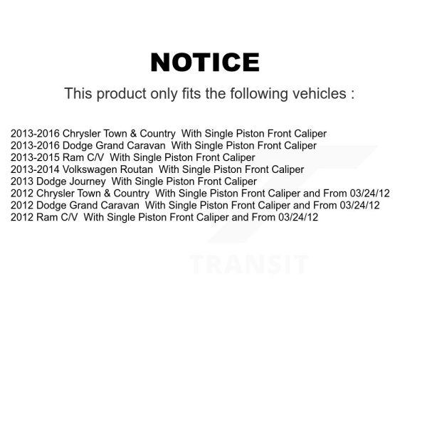 [Rear] Ceramic Disc Brake Pads CMX-D1719 For Dodge Grand Caravan Chrysler Town & - Image 2