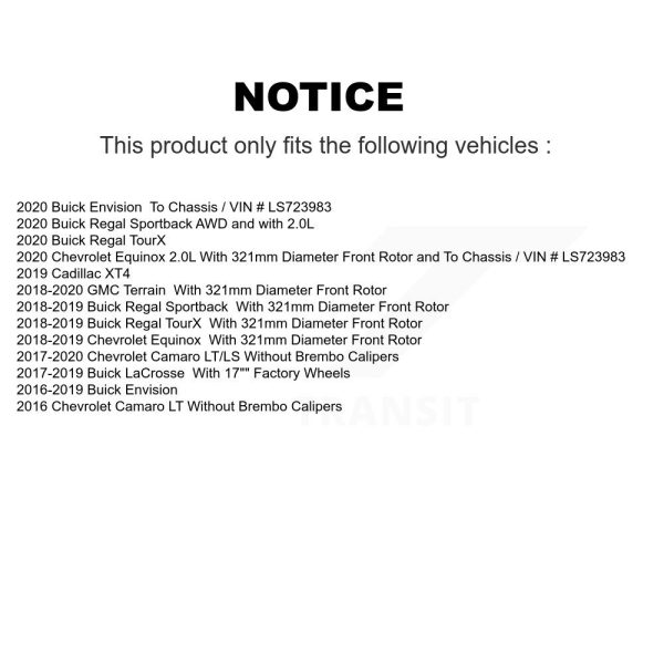 [Front] Ceramic Disc Brake Pads CMX-D1886 For Chevrolet Equinox GMC Terrain XT4 - Image 2