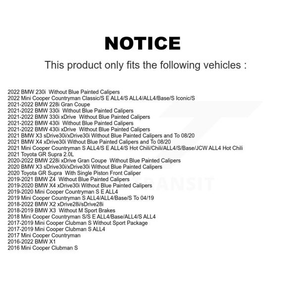[Front] Ceramic Disc Brake Pads CMX-D1892 For BMW X3 X1 Mini Cooper Countryman - Image 2