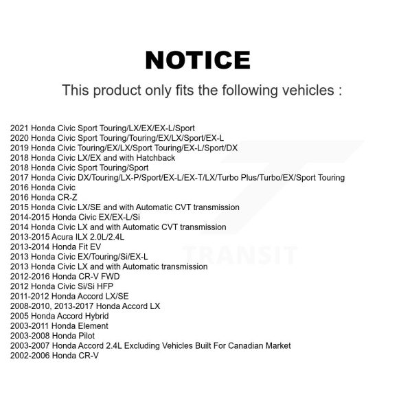 [Front] Ceramic Disc Brake Pads CMX-D914 For Honda Civic CR-V Accord Pilot Fit - Image 2