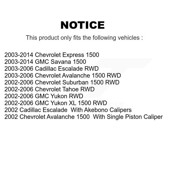 [Rear] Ceramic Disc Brake Pads CMX-D974A For Chevrolet Avalanche 1500 GMC Yukon - Image 2
