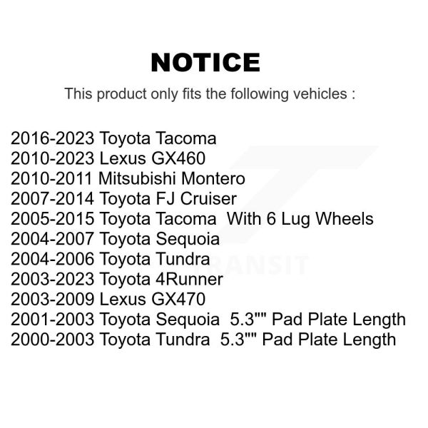 [Front] Ceramic Disc Brake Pads CMX-D976 For Toyota Tacoma 4Runner Tundra FJ - Image 2