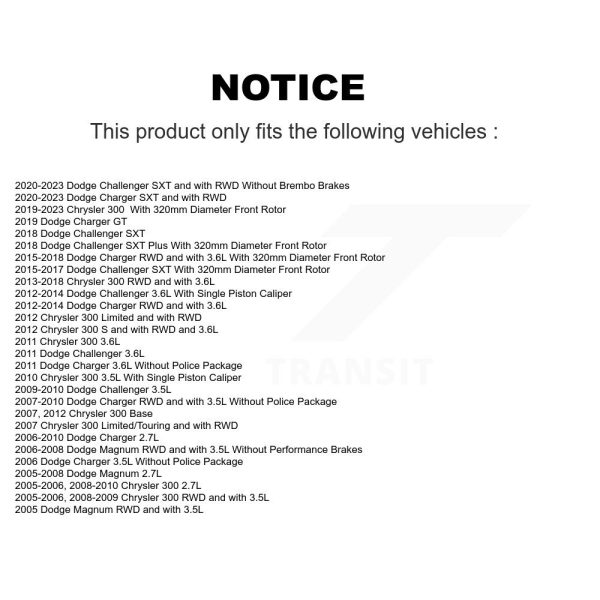 [Front] Disc Brake Rotor DS1-780255 For Dodge Chrysler 300 Charger Challenger - Image 2