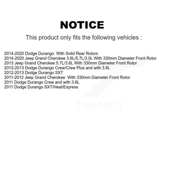 [Front] Disc Brake Rotor DS1-780868 For Jeep Grand Cherokee Dodge Durango - Image 2