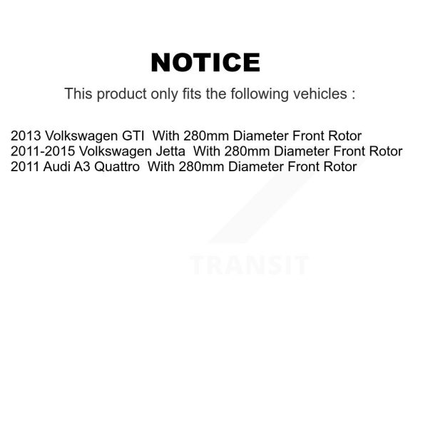 [Front] Disc Brake Rotor DS1-980929 For Volkswagen Jetta GTI Audi A3 Quattro - Image 2