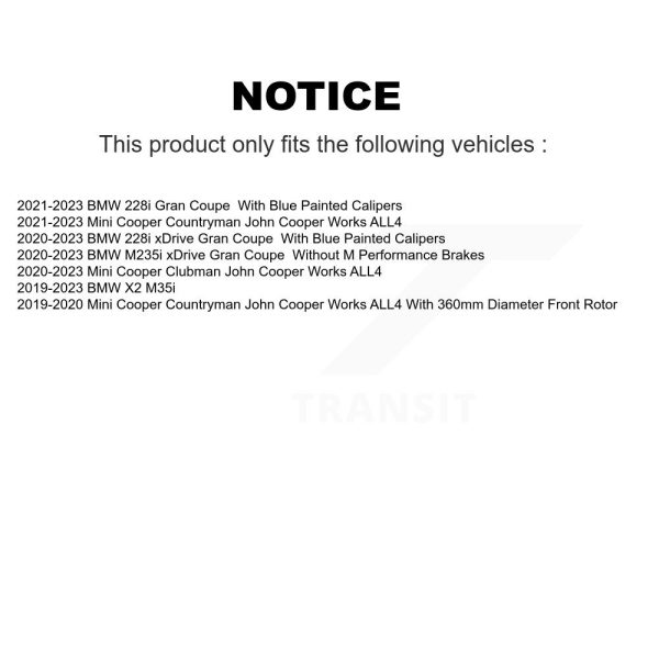[Front Right] Disc Brake Rotor DS1-982620 For Mini Cooper Countryman BMW X2 228i - Image 2