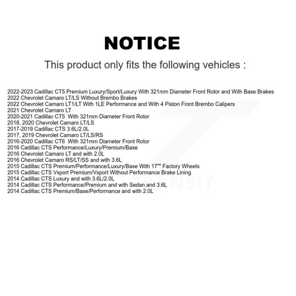 [Front] Disc Brake Rotor GCR-581913 For Chevrolet Camaro Cadillac CT5 CTS CT6 - Image 2