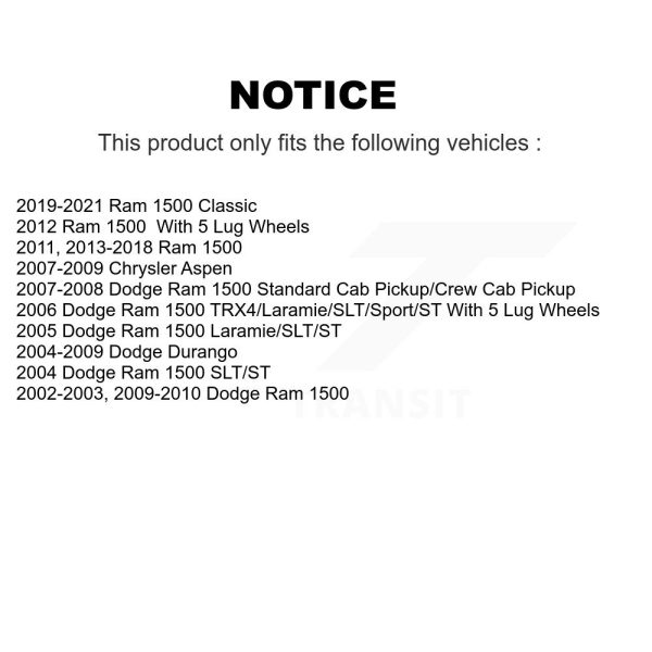 [Front] Disc Brake Rotor GCR-780073 For Ram 1500 Dodge Classic Durango Chrysler - Image 2