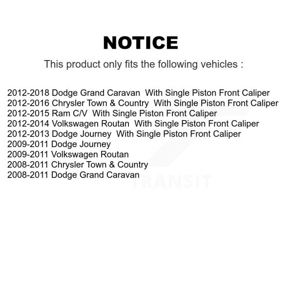 [Rear] Disc Brake Rotor GCR-780623 For Dodge Grand Caravan Journey Chrysler Town - Image 2