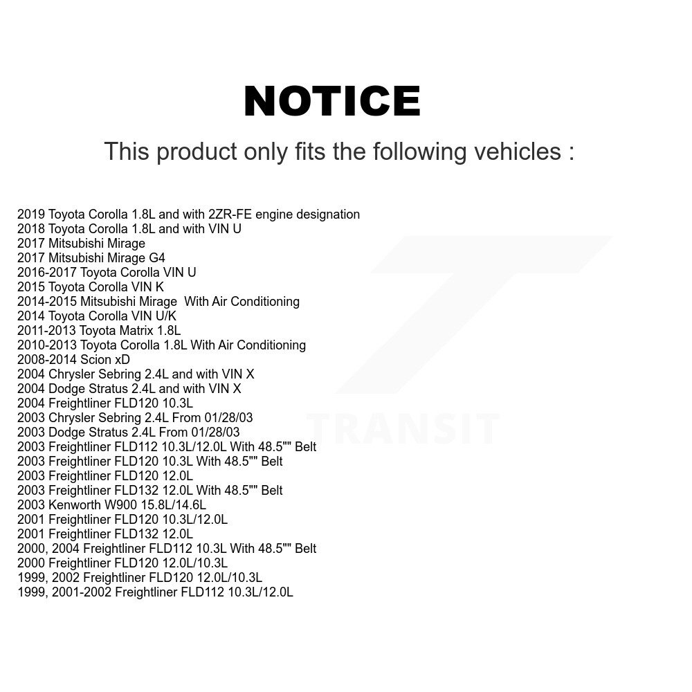 Serpentine Belt KBR-5060485 For Toyota Corolla Matrix Mitsubishi Mirage Scion - Image 2