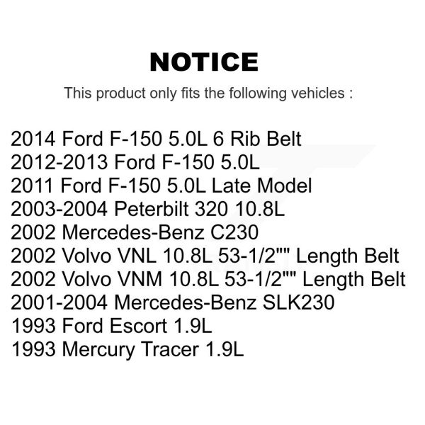 Serpentine Belt KBR-5060535 For Ford F-150 Mercedes-Benz SLK230 C230 Escort - Image 2