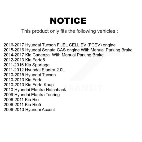 [Rear] Ceramic Disc Brake Pads NWF-PRC1157 For Hyundai Tucson Kia Elantra Accent - Image 2