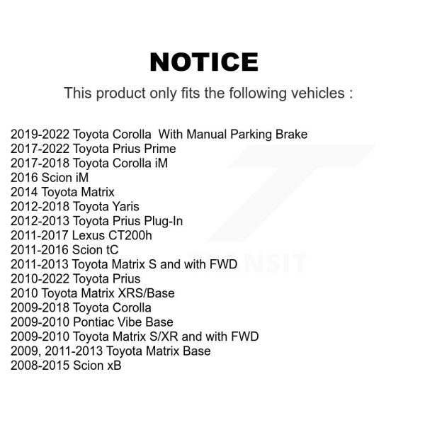 [Rear] Ceramic Disc Brake Pads NWF-PRC1423 For Toyota Corolla Matrix Yaris Prius - Image 2