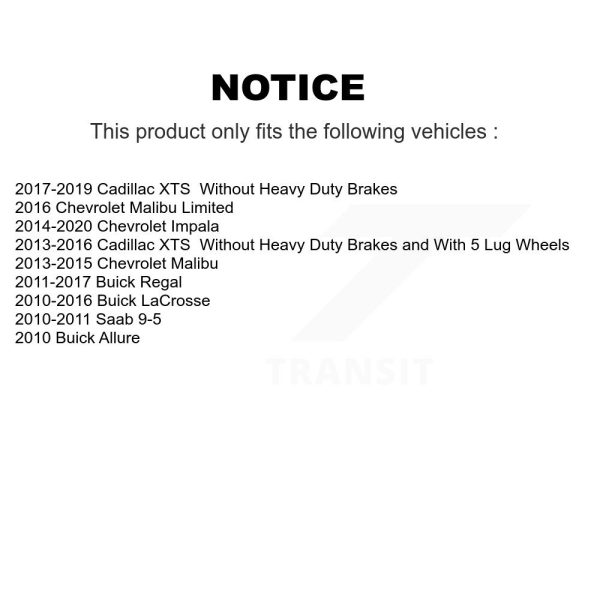 [Rear] Ceramic Disc Brake Pads NWF-PRC1430 For Chevrolet Buick Malibu Impala XTS - Image 2