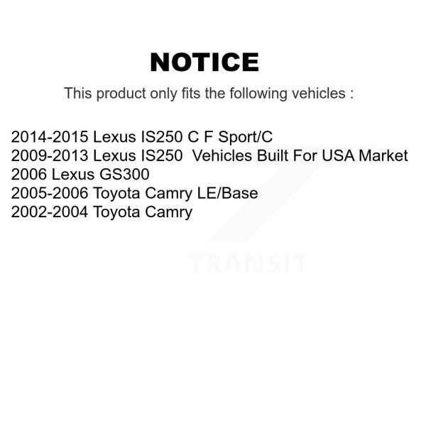 [Front] Ceramic Disc Brake Pads NWF-PRC908 For Toyota Camry Lexus IS250 GS300 - Image 2