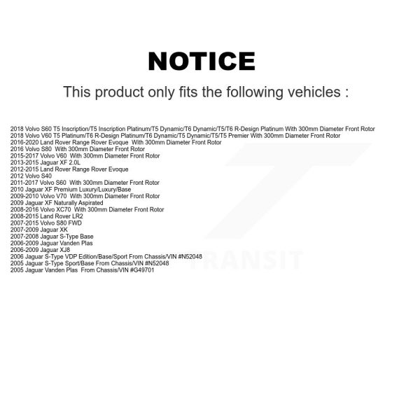 [Front] Semi-Metallic Disc Brake Pads NWF-PRM1241 For Volvo Land Rover Range S60 - Image 2