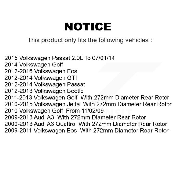 [Rear] Semi-Metallic Disc Brake Pads NWF-PRM1456 For Volkswagen Jetta Golf Audi - Image 2