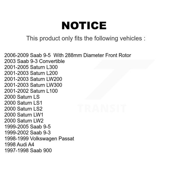 [Front] Semi-Metallic Disc Brake Pads NWF-PRM800 For Saab Saturn 9-5 9-3 L200 A4 - Image 2