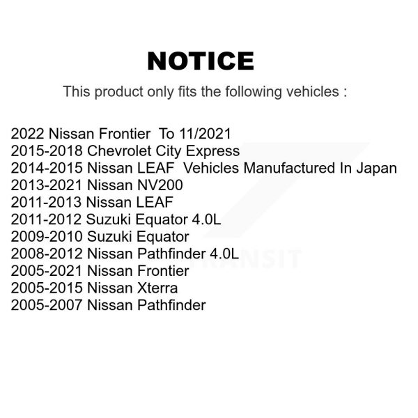 [Front] Ceramic Disc Brake Pads NWF-PTC1094 For Nissan Frontier Pathfinder NV200 - Image 2