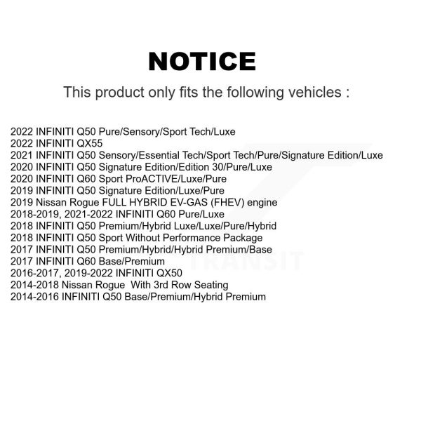 [Front] Ceramic Disc Brake Pads NWF-PTC1736 For Nissan Rogue INFINITI Q50 QX50 - Image 2