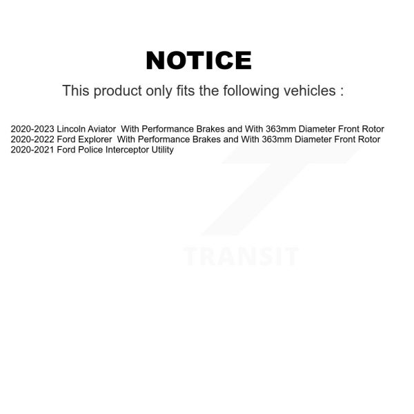 [Front] Semi-Metallic Disc Brake Pads PPF-D2229 For Ford Explorer Lincoln Police - Image 2