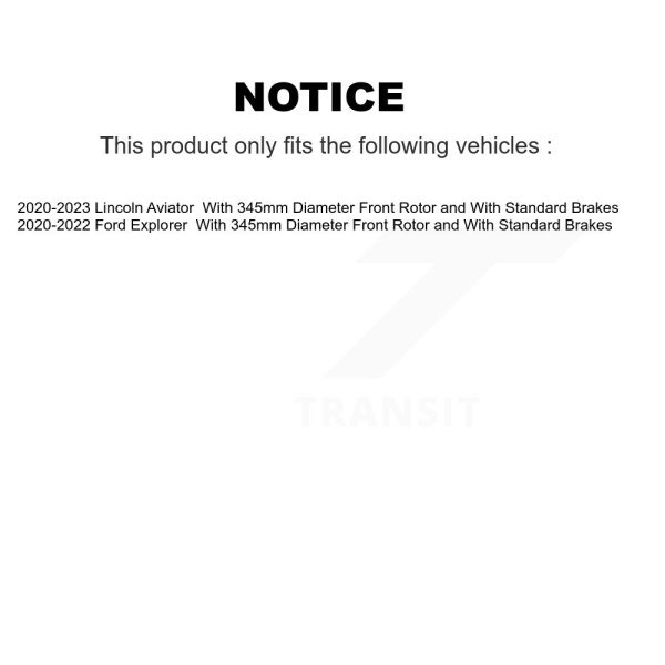 [Front] Semi-Metallic Disc Brake Pads PPF-D2230 For Ford Explorer Lincoln - Image 2