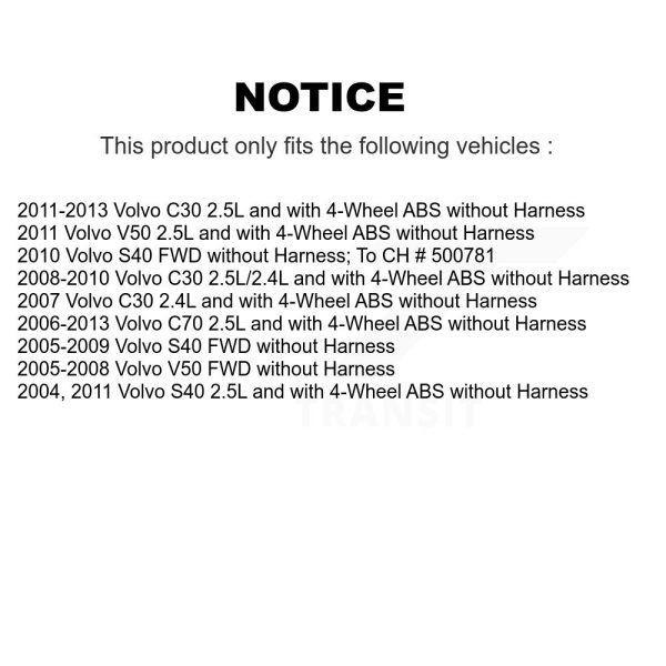 [Rear] ABS Wheel Speed Sensor SEN-2ABS0102 For Volvo S40 C30 V50 C70 - Image 2