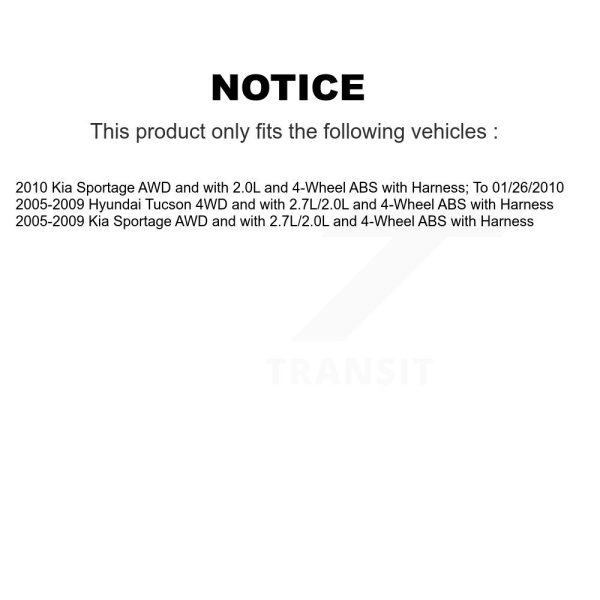 [Rear Left] ABS Wheel Speed Sensor SEN-2ABS0154 For Hyundai Tucson Kia Sportage - Image 2
