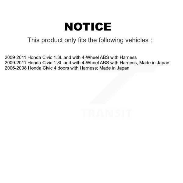 [Front Left] ABS Wheel Speed Sensor SEN-2ABS0206 For Honda Civic - Image 2