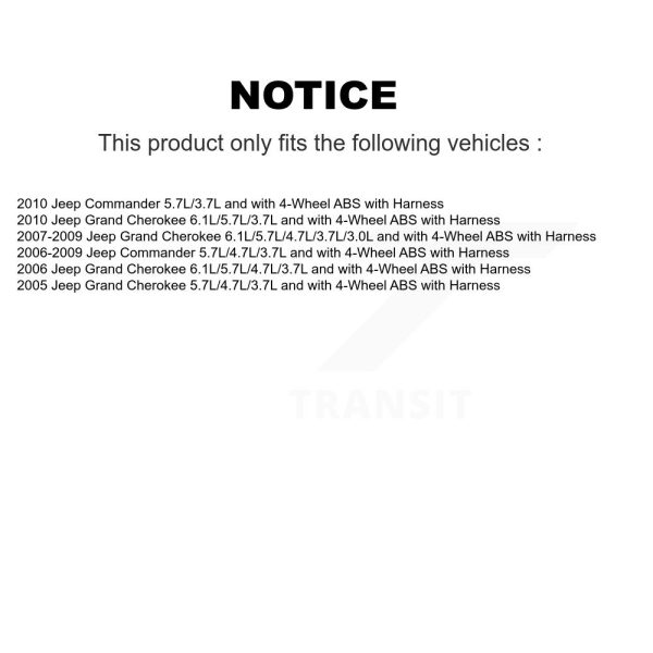 [Rear] ABS Wheel Speed Sensor SEN-2ABS0468 For Jeep Grand Cherokee Commander - Image 2