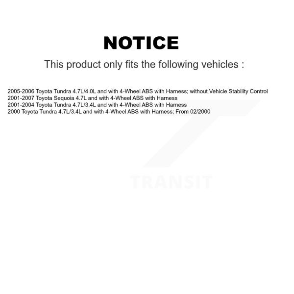 [Front Right] ABS Wheel Speed Sensor SEN-2ABS0472 For Toyota Tundra Sequoia - Image 2