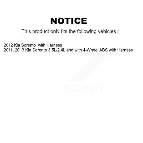 [Front Left] ABS Wheel Speed Sensor SEN-2ABS0511 For Kia Sorento with Harness - Image 2